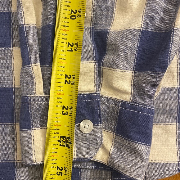 L.L. Bean Men’s XL-Reg Traditional Fit Blue & Cream Buffalo Plaid LS Shirt - Picture 8 of 9